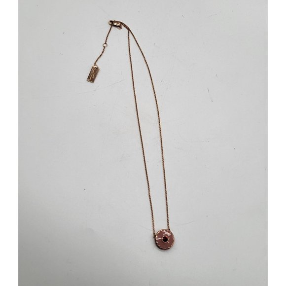 The Marc Jacobs Medallion Pendant Necklace Pink Red Rose Gold Tone - Picture 3 of 7